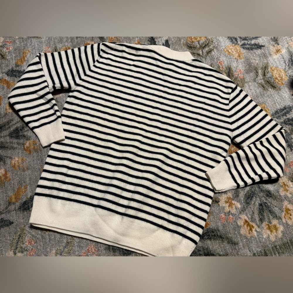 COS Cream and Black Striped Crewneck Sweater - Picture 8 of 8